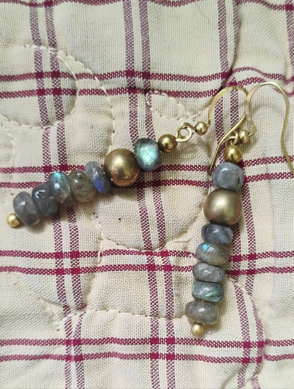Handmade Labradorite Stack Earrings - Picture 2 of 5
